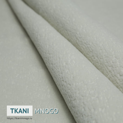 Фото ткани велюра “1” (однотонный белый)